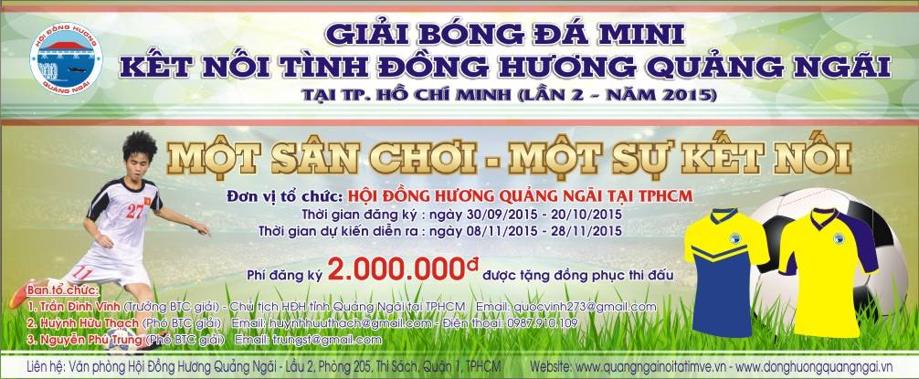Điều lệ giải bóng đá đồng hương Quảng Ngãi lần 2-2015 cúp
