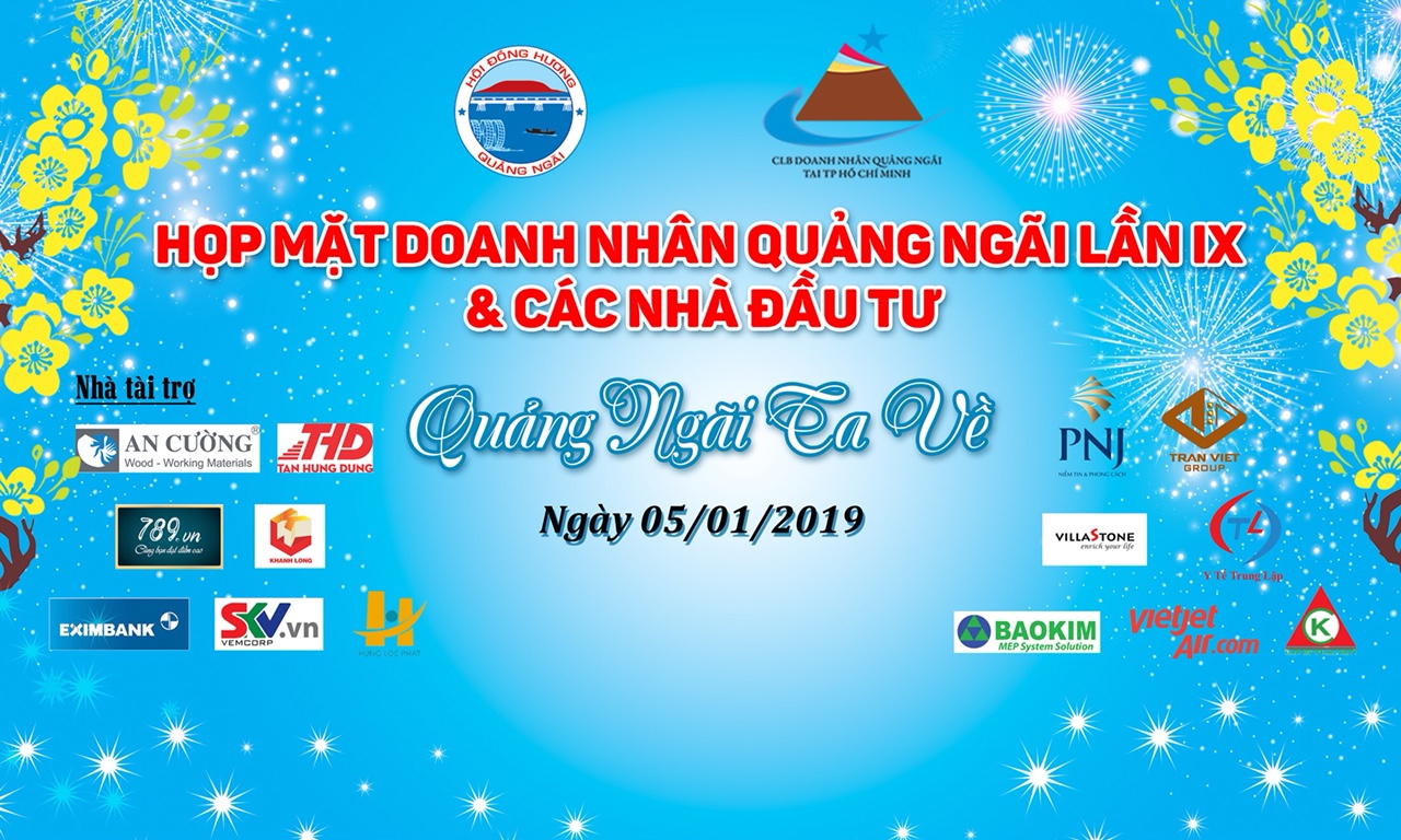 Thư mời họp mặt doanh nhân Quảng Ngãi lần IX và các nhà đầu tư