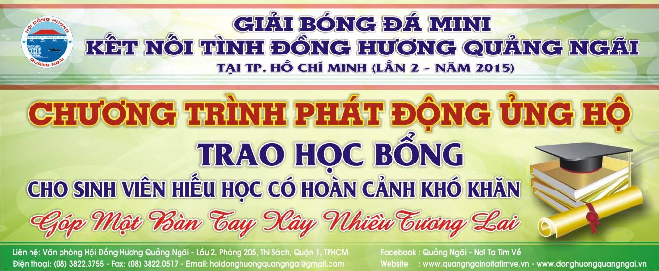 THƯ MỜI TÀI TRỢ giải bóng đá “Kết nối tình đồng hương Quảng Ngãi lần thứ II - 2015”. 